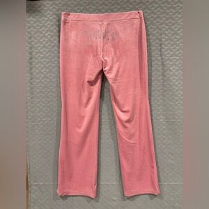 Y2K Juicy Couture heritage pink Joggers Bling Velour Track Pants Loungewear L